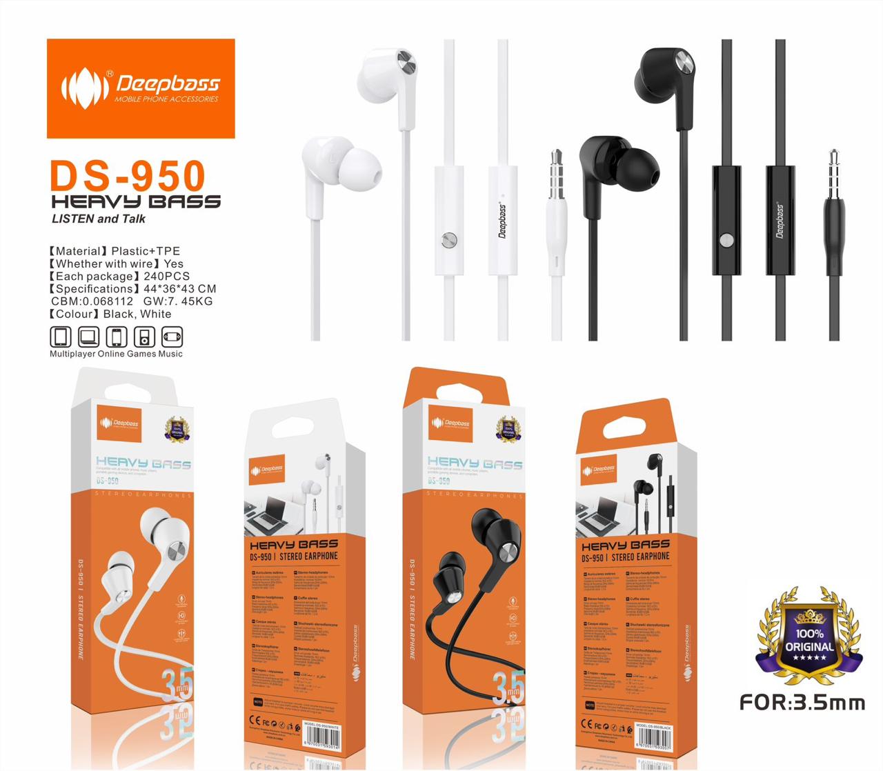 ECOUTEUR DEEPBASS DS950