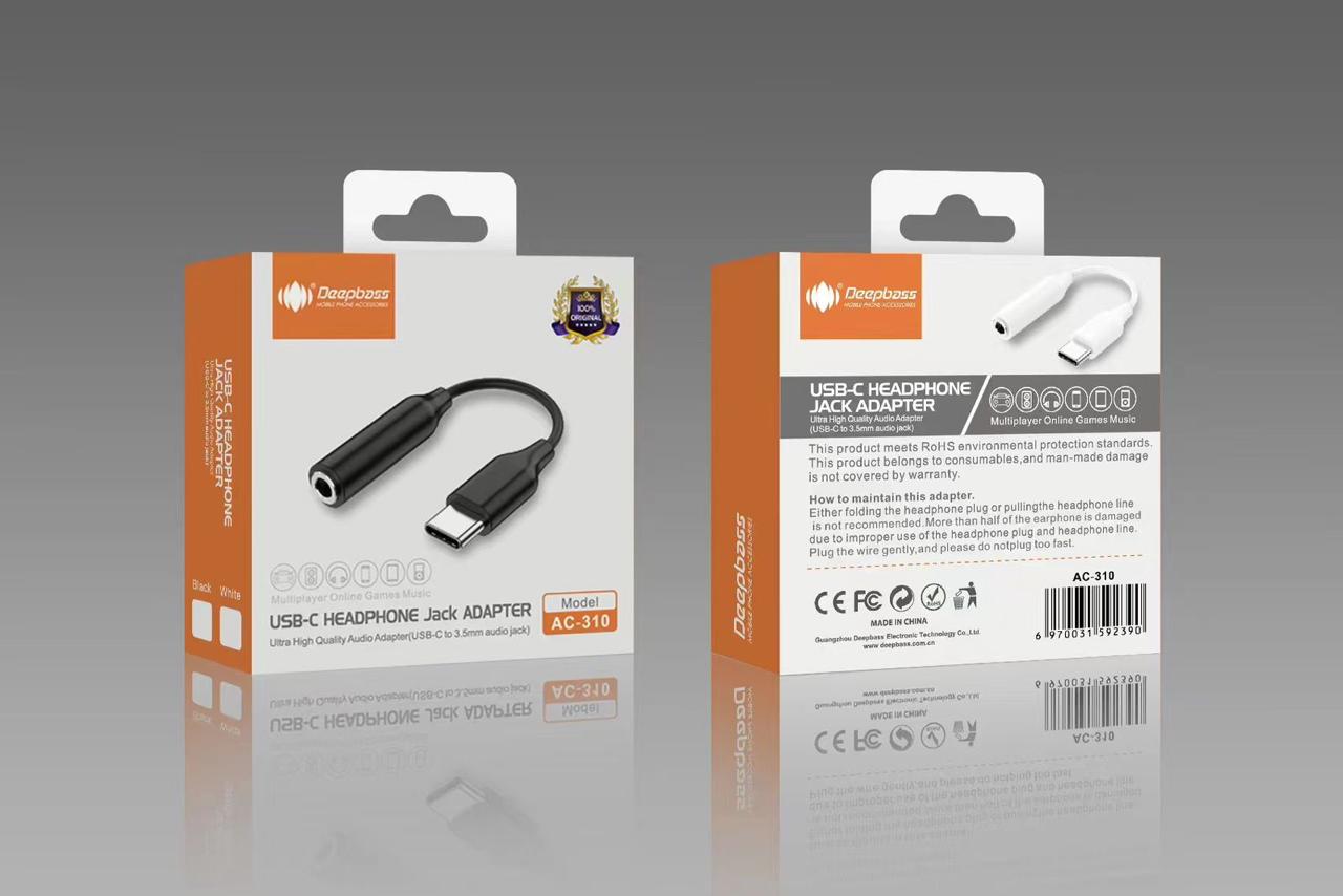 CABLE AUX AC-310 BLACK TYPE C TO JACK 3,5MM