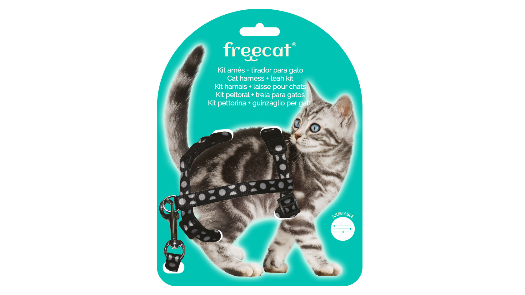 Kit harnais+laisse pour chat NOIR 10mm x 22/32cm